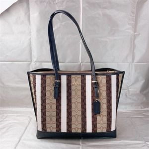 COACH C4088 MOLLIE TOTE IN SIGNATURE JACQUARD WITH STRIPES KHAKI BLACK MULTI